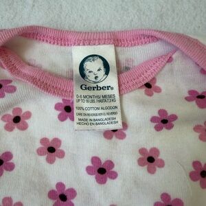 Gerber Pink Floral Baby Onesie long sleeve Sleep Sack